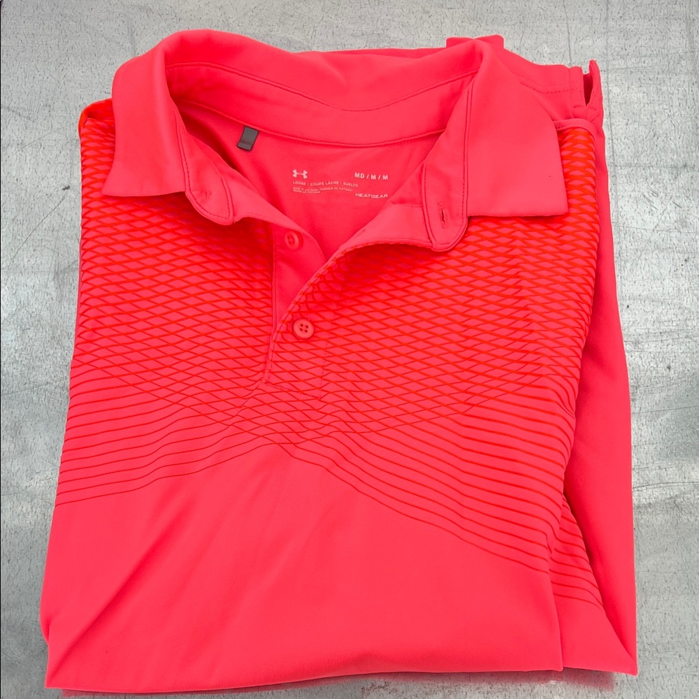Under Armour Men's Vibrant Red (Coral) Polo Shirt